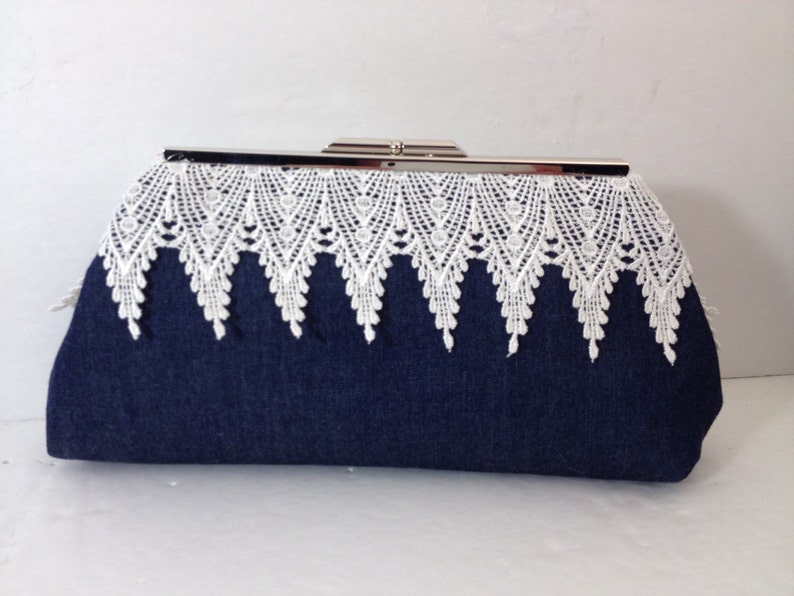 Multiple Clutch Discount Blue Jean and Lace Clutch Purses With Etsy