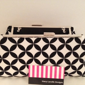 Classic Black and White Geometric Cotton Print Clutch Purse - Etsy