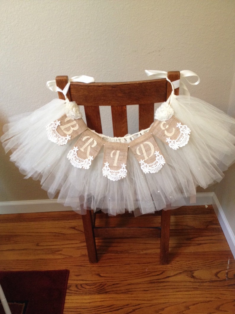 Banner Garland Shabby Chic Bridal Shower Decor Wedding Bridal Veil Chair Garland with Bride Lace Banner Package