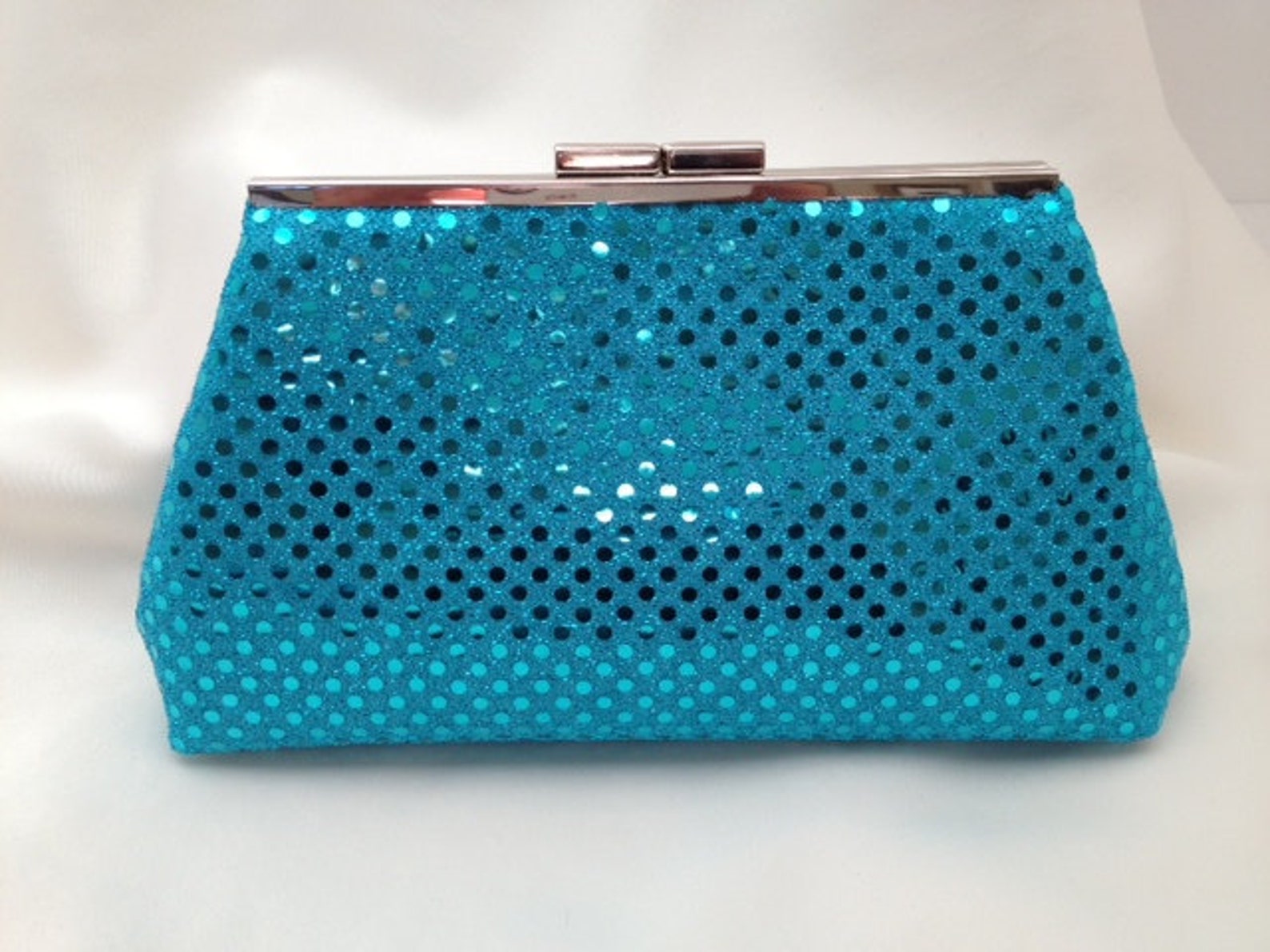Teal Sequin Disco Ball Clutch Purse With Nickel/silver Finish Etsy