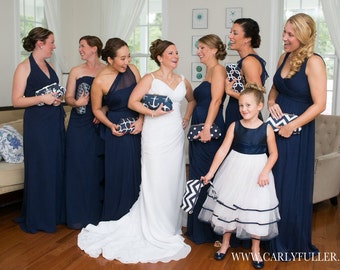 Discount for Multiple Clutch Purse Orders  (Your Choice), Wedding Clutch, Bridesmaid Gift, Navy Blue Purse; Nautical Wedding, Bridal gift,