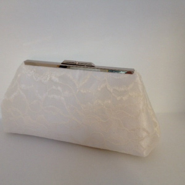 Bridal Clutch Ivory Lace Overlay Clutch Purse, Special Occasion, Bridal, Wedding, Clutch Purse, Lace, Bridesmaid