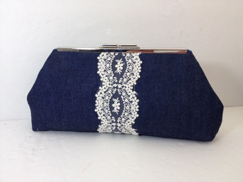 Multiple Clutch Discount Blue Jean and Lace Clutch Purses With Etsy