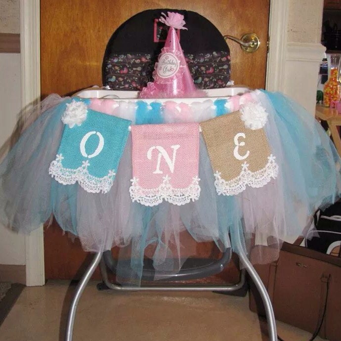 Baby S First Birthday High Chair Pink Tutu Garland And Banner Baby S First Birthday High Chair Pink Tutu Garland And Banner Shabby Chic Burlap Lace Ribbon Photo Prop One