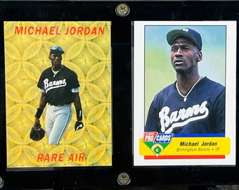 rare michael jordan baseball cards SALE! 1994 Michael Jordan Rare Air Rookie Baseball Promo Card & 1994 Michael  Jordan Birmingham Barons Rookie Baseball Card, Mint