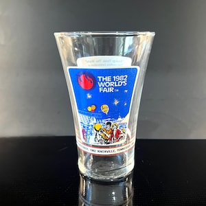 1982 Knoxville World&#39;s Fair Souvenir Glass for McDonald&#39;s and Coca-Cola, &quot;Energy Turns the World,&quot; Holds About 16 Fluid Ounces, Collectible