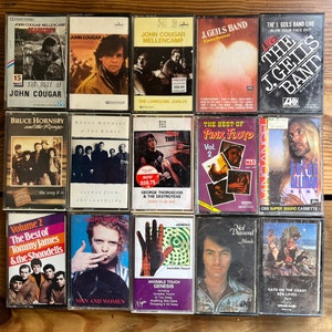 Vintage Audio Cassette Tapes 1970s and 1980s, Jeff Beck, Clapton, Genesis, U2, Allman, Your Choice, Rock, Pop, Blues, Country, & More