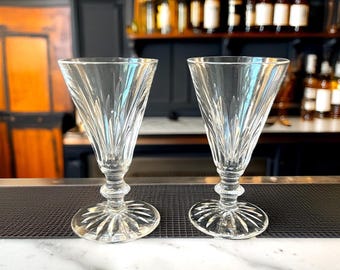 2 Waterford "Eileen" Sherry Glasses, Cut Crystal, Circa 1970s