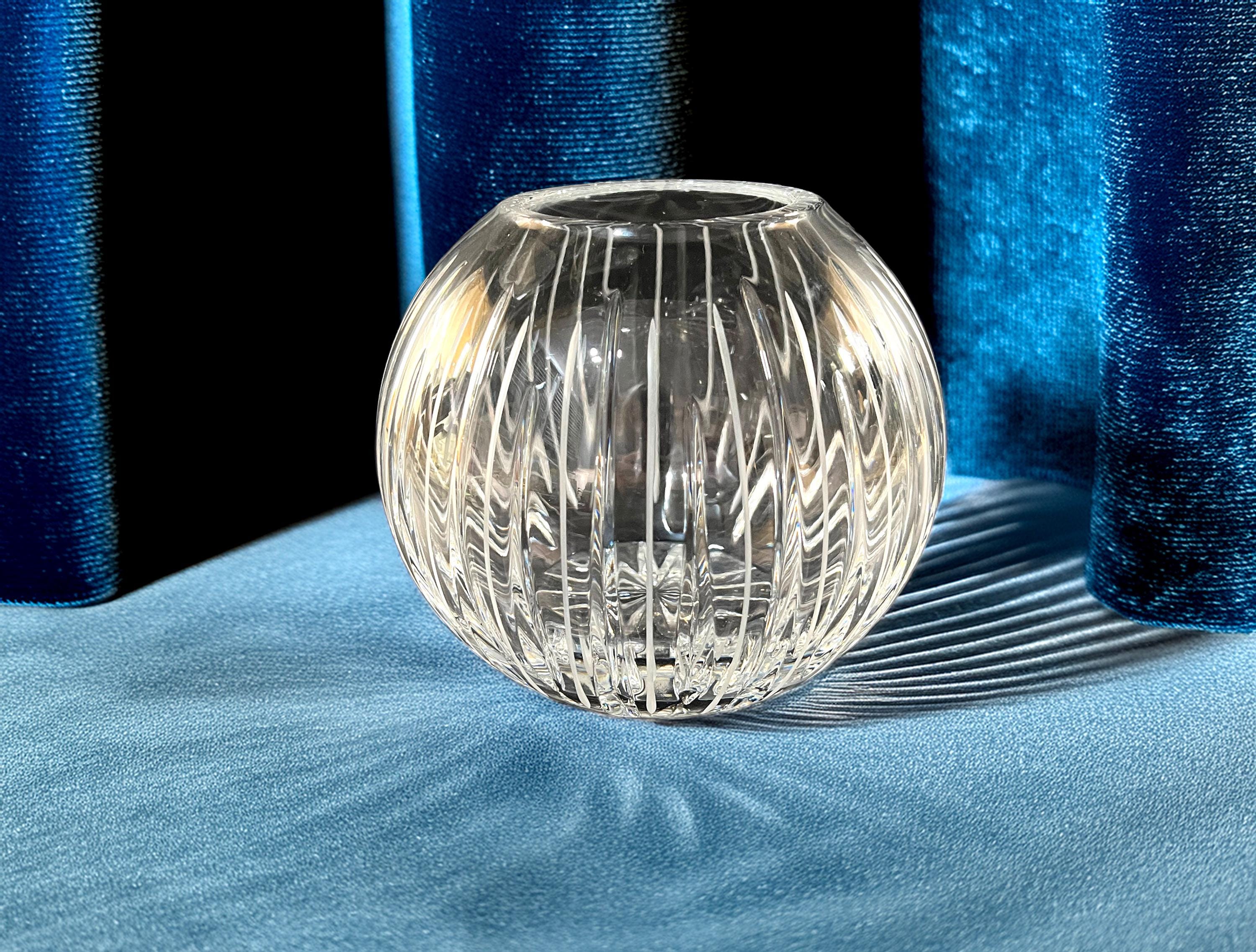 Vintage Crystal Rose Bowl Vase - Etsy