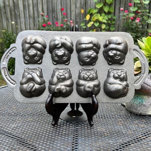 Teddypan Cast Iron Baking Mold, John Wright Creative Bakeware, Fun & Easy, With Original Box, 1984, Bakes Teddy Bear Shaped Cakes!