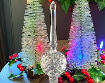 Waterford Crystal Tree Top Ornament, Rounded Tip, 10.25" Tall, Circa 1980s