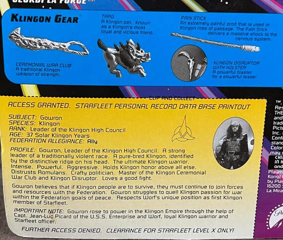 Gowron the Klingon Star Trek the Next Generation Action Figure - Etsy