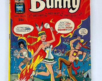 Harvey Comics "Bunny The Queen Of The In-Crowd,"  Issue 1, Vol #12 , Comic Book, November 1969, Vintage Comic Book, 68 Pages