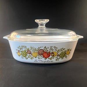 Corning Ware &quot;Spice of Life&quot; 2 Quart Casserole La Marjolaine With Pyrex Glass Lid, A-2-B, Excellent Condition, 1972-1979, Midcentury Retro