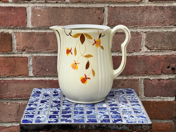 Hall China Autumn Leaf Coffeepot Pitcher: Vintage Jewel T Company