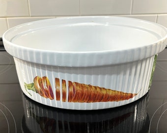 Vintage Casserole Dish W/ Lid - Rectangular Glazed Ceramic