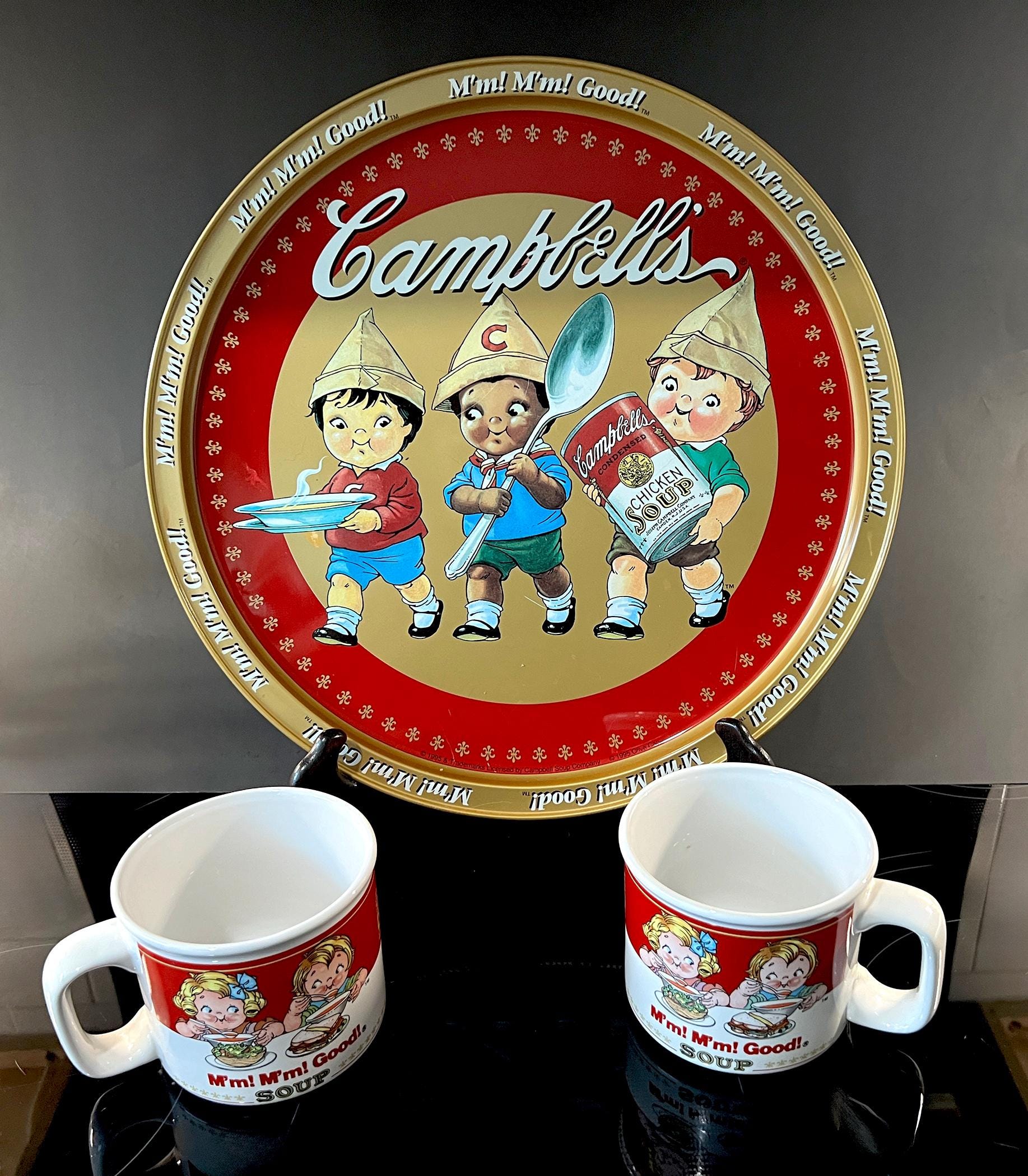 Campbell's Soup Tin Tray With Caucasian, Asian, and African