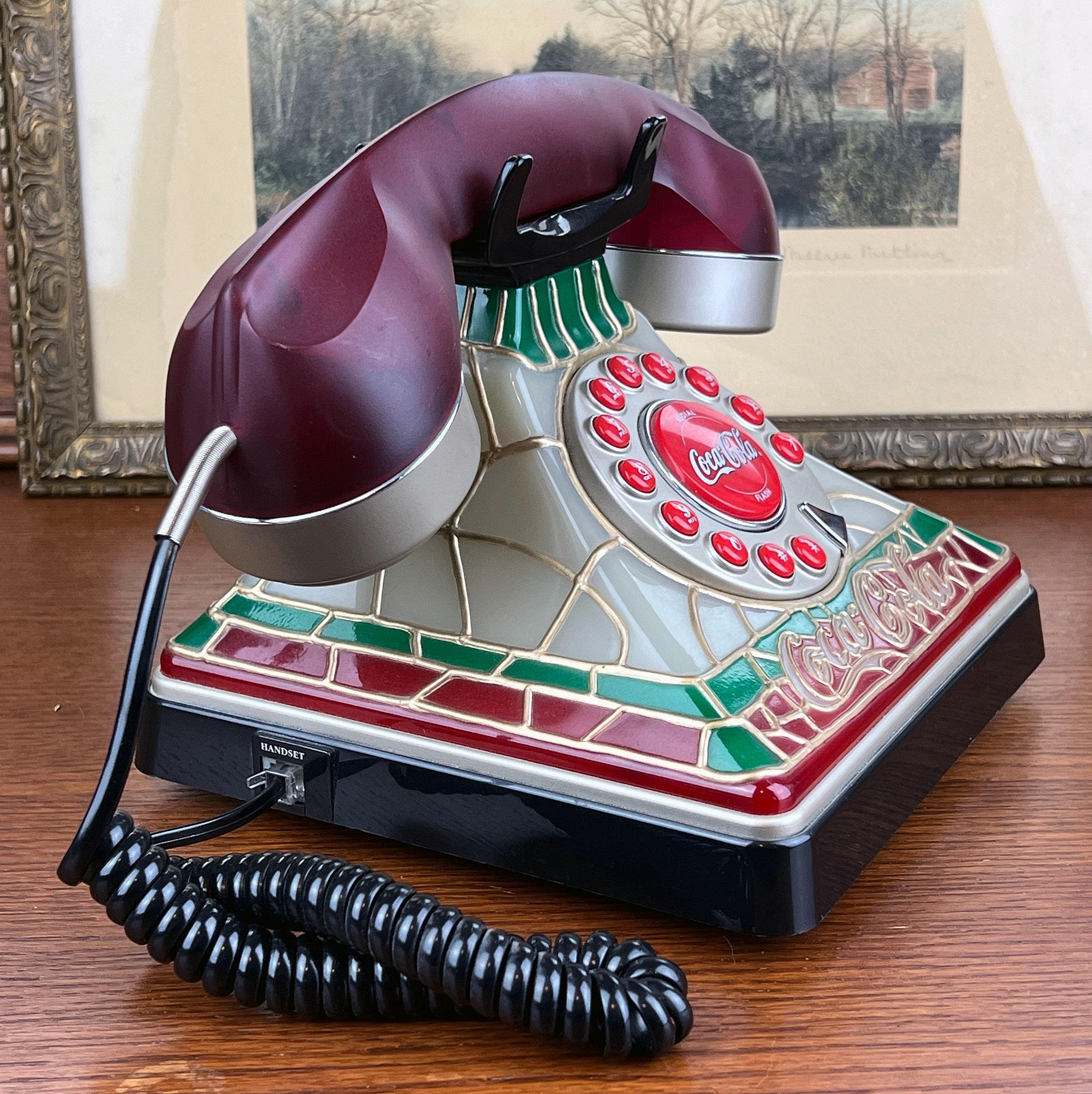 2001 Unique Coca-cola Light up Phone, Stained Glass Look