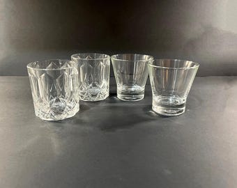 Crown Royal Whiskey Glasses With Logo: Two Styles, Two Glasses Each Style