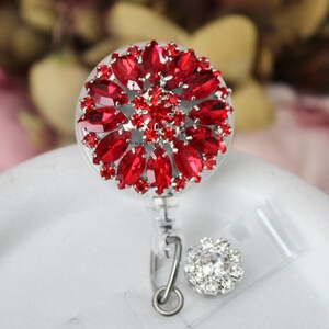 Retractable Id Badge Reel Crystal Badge Holder