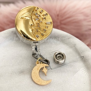 Moon & Sun Retractable Id Badge Reel Holder