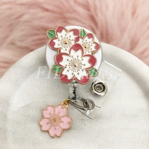 Cherry Blossom Sakura Retractable Id Badge Reel Holder