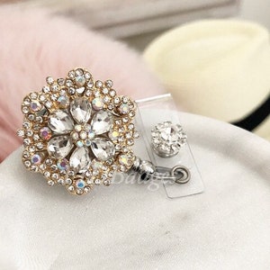 Mini version of the original Id Badge Reel Crystal Badge Holder
