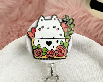 Cup-a- Kitty Retractable Id Badge Reel Holder