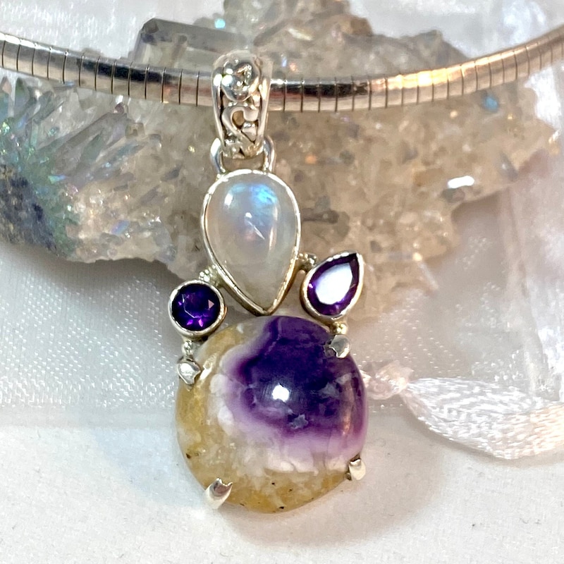 Swirl Flame Gemstone Pendant Collection
