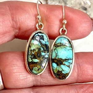 Gorgeous LUCKY Tibetan Turquoise .925 Sterling Earrings & Lemurian Star Seed Crystal Quartz Point,Healing Gift Set