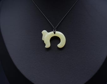 Wearing the Hongshan Culture Series: Hand Carved Chinese Neolithic Hongshan Culture Style Nephrite Pendant - "C" Dragon -JB-041