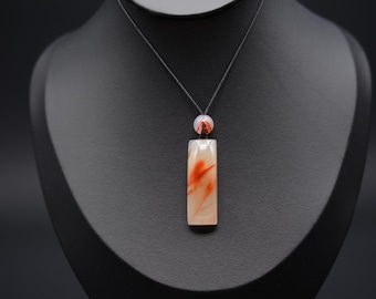 A Hand Carved Natural Chinese Fighting Blood Agate/Warring States  Agate Beipiao Liaoning-Jelly- #ZGH-026