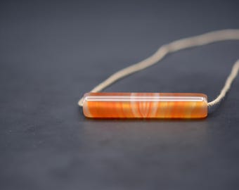 A Handmade  Tube Shaped Agate Bead/Pendant-Chung/Chong Dzi    YXD-318