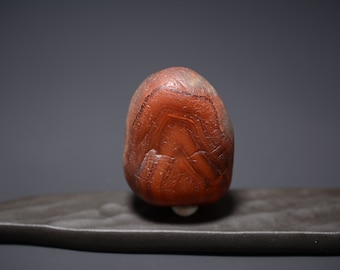 Nanhong Agate Pebble Stone: Natural Carving Material (44.2 x 34 x 22.7mm) #NHM-107