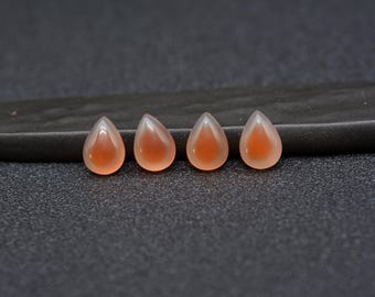 手彫りのドロップ型キャンディサンドイッチアゲートカボション -GBB-046