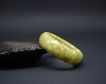 A Hand Carved Serpentine Jade Bangle -  #YXB-019