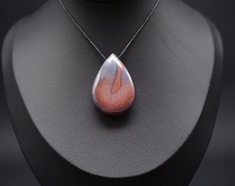 A  Hand Carved Starry Sky African Agate Pendant  - AHP-001