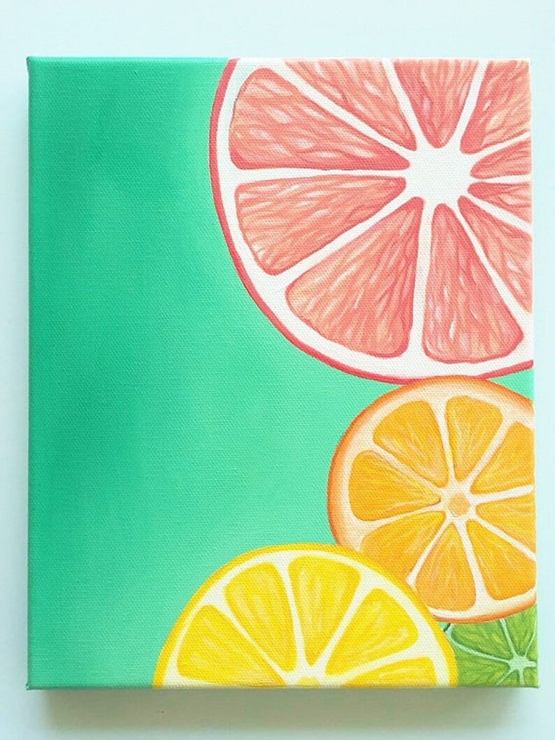 Colorful Wall art Bright wall art Fruit painting citrus Etsy