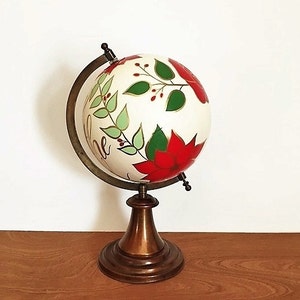 Christmas hand painted globe Christmas decorations Holiday | Etsy