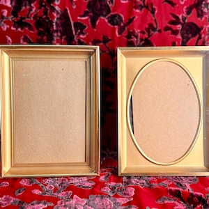Vintage Gold Picture Frames – Choose Style:  Rectangle or Oval Frame 5x7 Hollywood Regency Decor