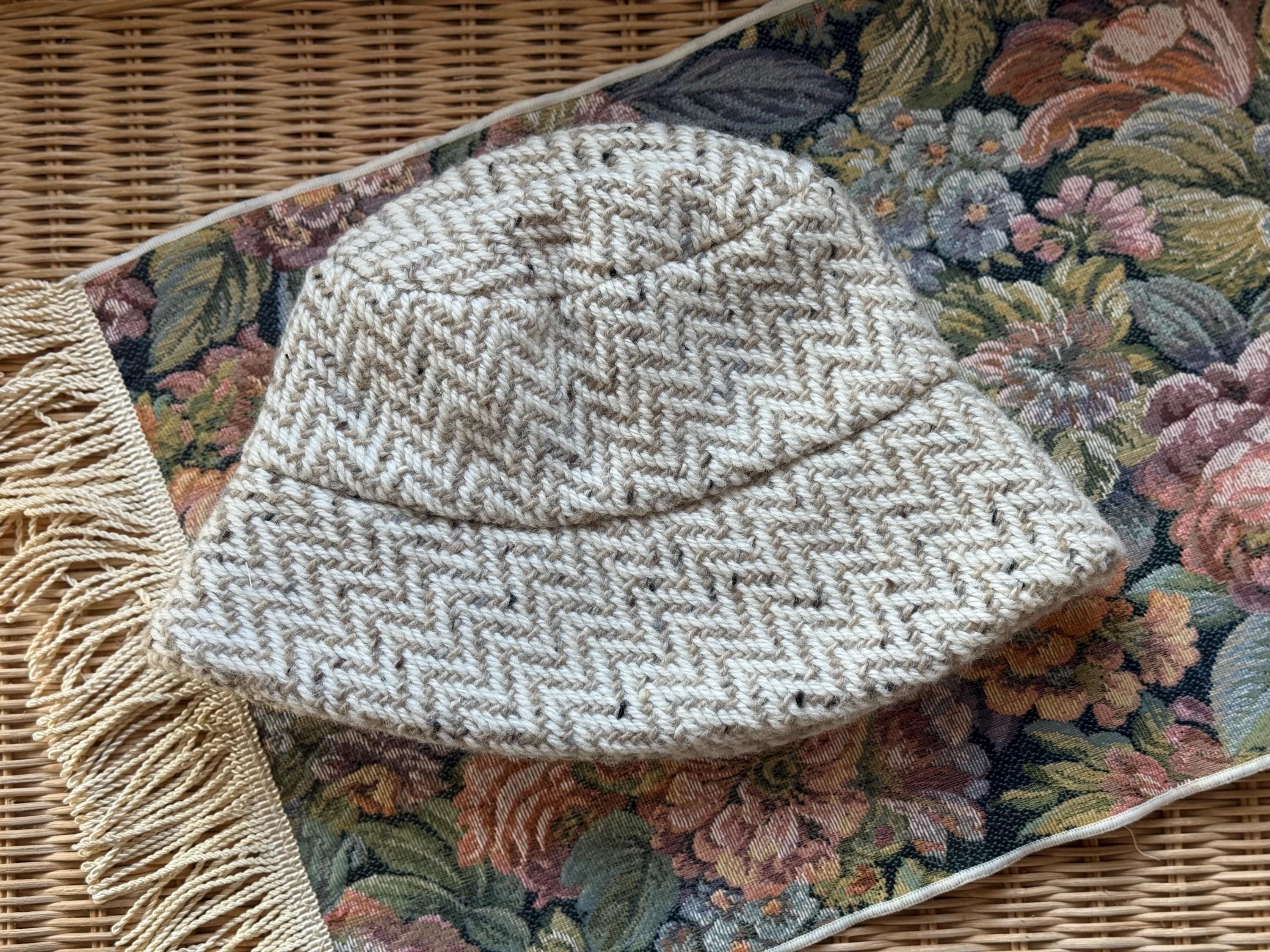 BRANIGAN WEAVERS Beige Black Red Plaid Wool Bucket Hat Grunge Plaid Bin Bucket Hat by Kangol --> Shop Hats, Beanies  main image 3