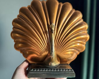 Vintage 1930s Art Deco Peacock TV Lamp Copper Chrome Vintage Radio Mood Light