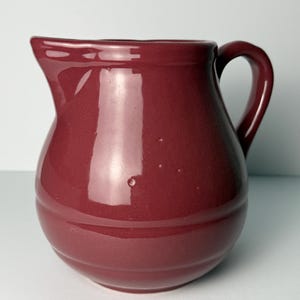 Vintage Pfaltzgraff Burgundy Pottery Pitcher | Early Keystone P Mark USA | 7” Tall, 3 lb