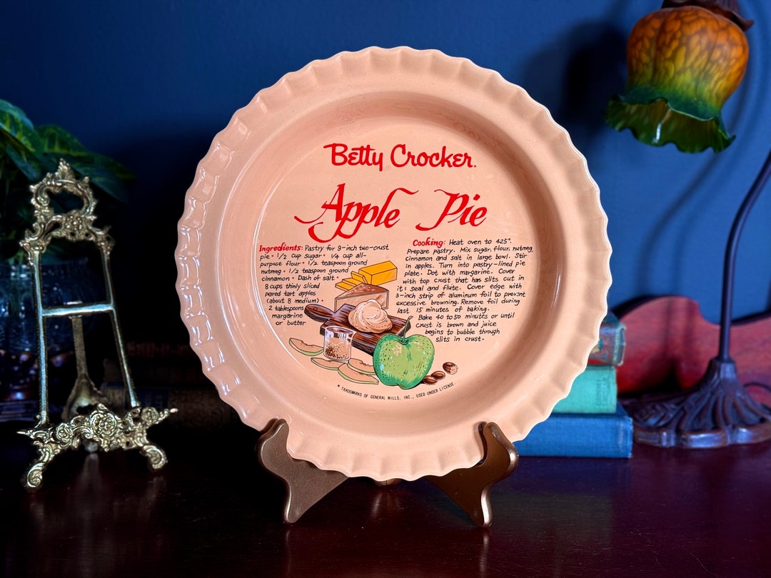 Vintage Betty Crocker Apple Pie Recipe Plate: 1980s Kitchen Collectible 