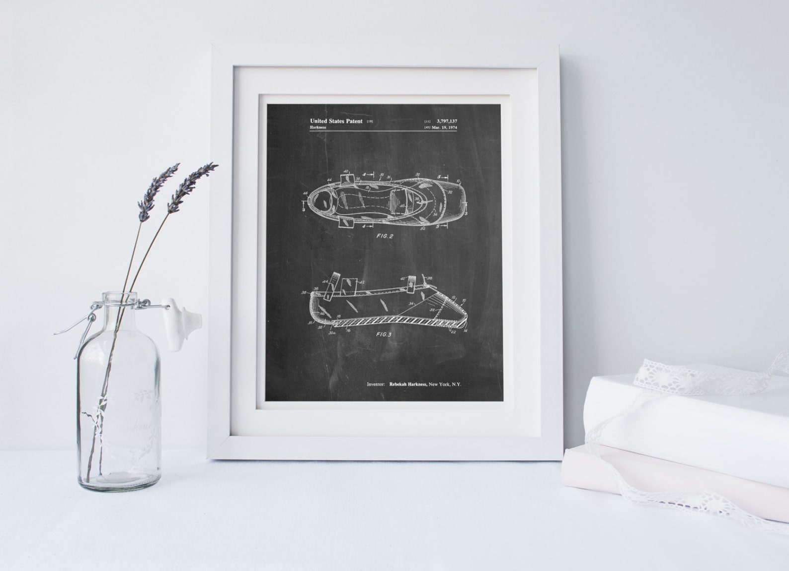 ballet slipper patent poster, ballerina gift, dance studio, ballet shoe, ballerina artwork, pp0267
