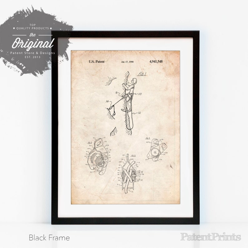 Rock Climbing Silent Partner Solo Belay Patent Poster Rock Etsy