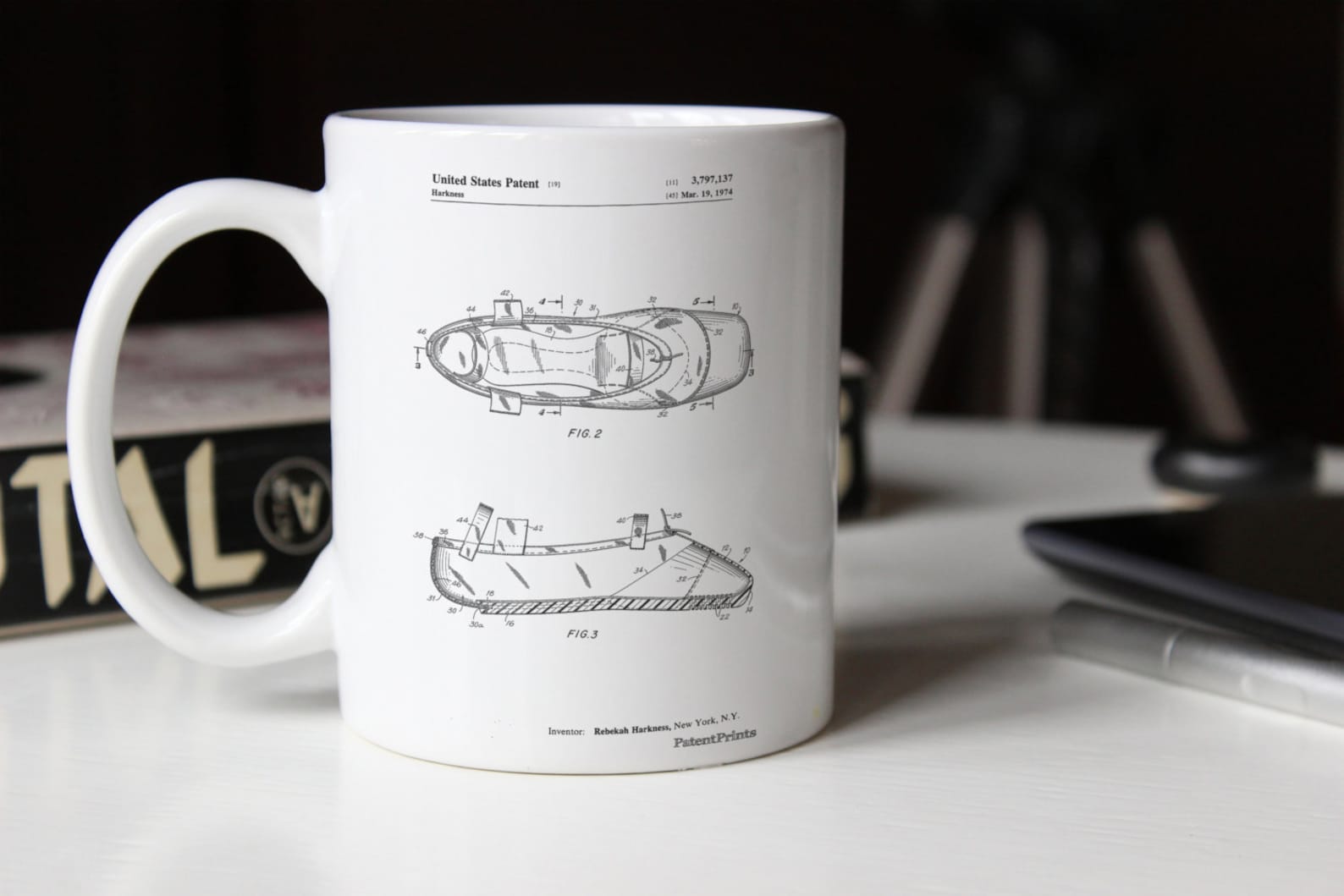 ballet slipper patent mug, ballerina gift, dance studio, ballet shoe, ballerina mugwork, pp0267