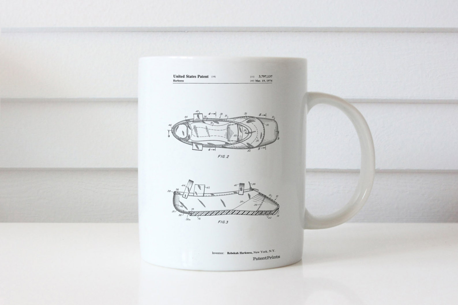 ballet slipper patent mug, ballerina gift, dance studio, ballet shoe, ballerina mugwork, pp0267