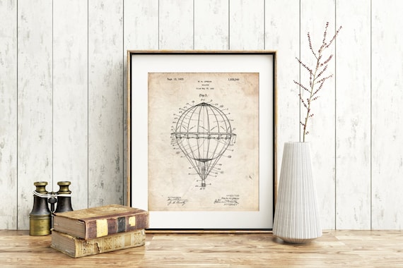 Hot Air Balloon 1923 Patent Poster