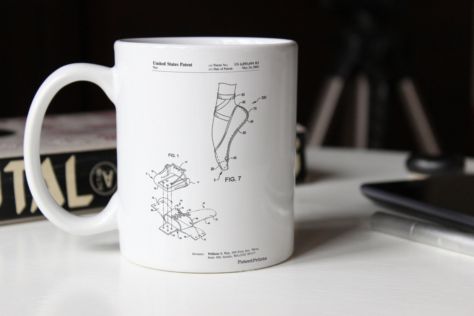 ballet shoe patent mug, ballet slippers, dance studio, ballerina gift, pp0268 ballet shoe patent mug, ballet slippers, dance studio, ballerina gift, pp0268